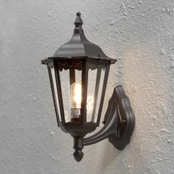 Firenze utendørs vegglampe, svart, fatning, 48 cm