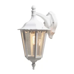 Firenze utendørs vegglampe, hvit, fatning nederst, 48 cm