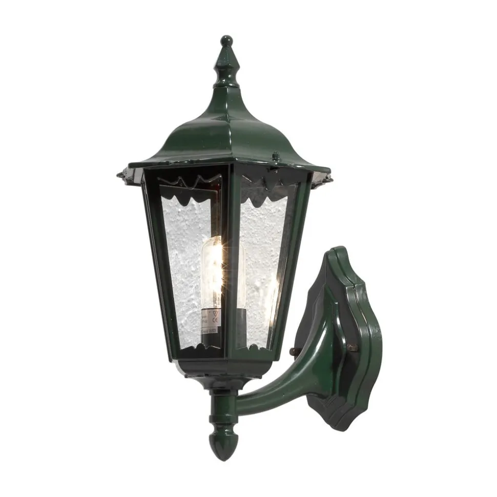 Firenze utendørs vegglampe, grønn, fatning øverst, 48 cm
