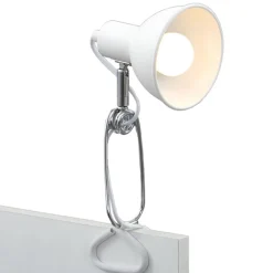 Fix-klemmelampe, metallskjerm, hvit