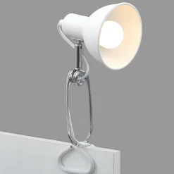 Fix-klemmelampe, metallskjerm, hvit