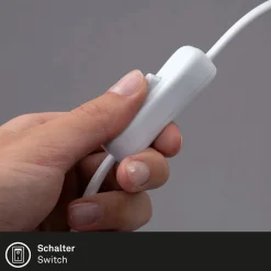 Fix-klemmelampe, metallskjerm, hvit