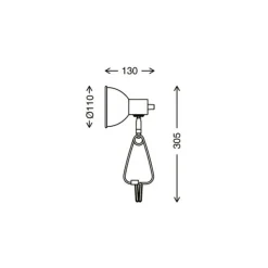Fix-klemmelampe, metallskjerm, hvit