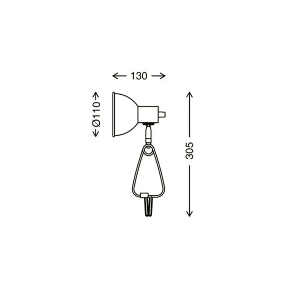 Fix-klemmelampe, metallskjerm, hvit