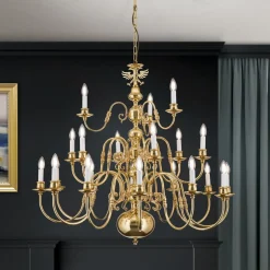 Flamsk Maximilian lysekrone med 21 lys