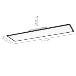 Flat LED-monteringspanel CCT, svart, 119 x 29 cm