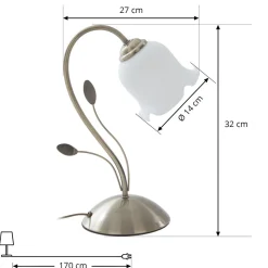 Floralt utformet bordlampe Matea