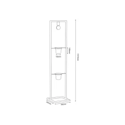 Flores gulvlampe, 1 lyskilde, svart/gull, stål