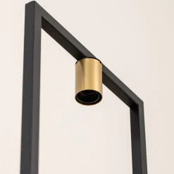 Flores gulvlampe, 1 lyskilde, svart/gull, stål