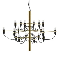 FLOS 2097/18 LED-lysekrone, frostet, messing