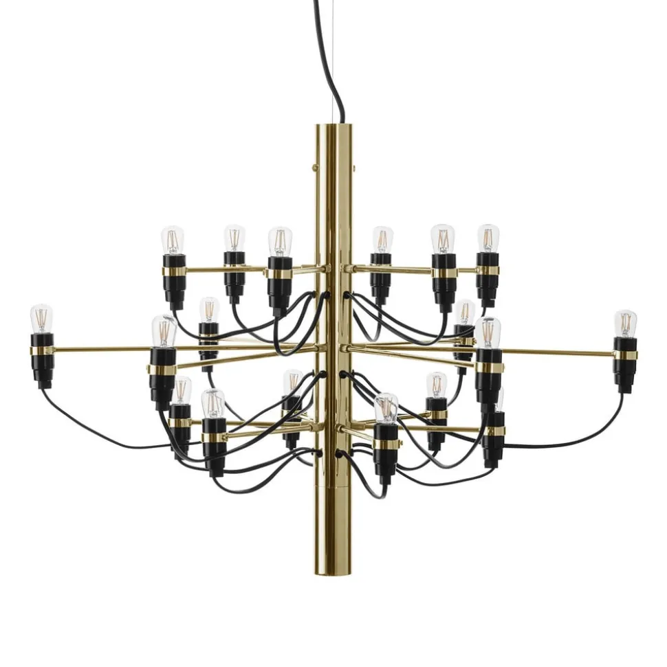 FLOS 2097/18 LED-lysekrone, frostet, messing