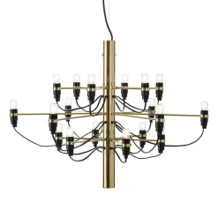 FLOS 2097/18 LED-lysekrone, frostet, messing