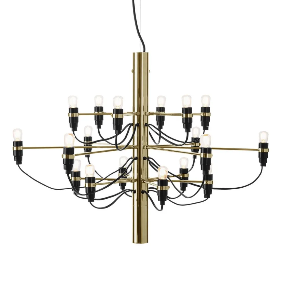 FLOS 2097/18 LED-lysekrone, frostet, messing