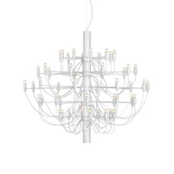 FLOS 2097/50 LED-lysekrone, klar, hvit