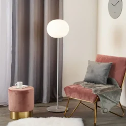 FLOS Glo-Ball Floor 1 gulvlampe, matt sølv