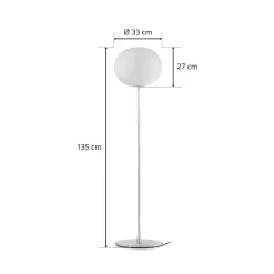 FLOS Glo-Ball Floor 1 gulvlampe, matt sølv