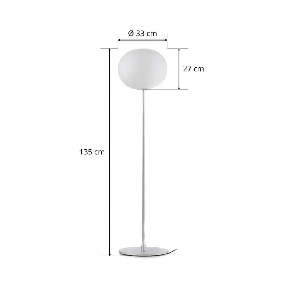 FLOS Glo-Ball Floor 1 gulvlampe, matt sølv