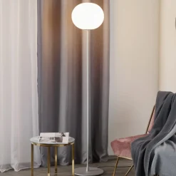 FLOS Glo-Ball Floor 2 gulvlampe, matt sølv