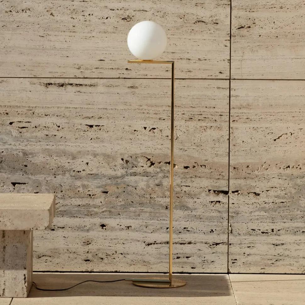 FLOS gulvlampe IC F1 10th Anniversary, gullbelagt, dimbar