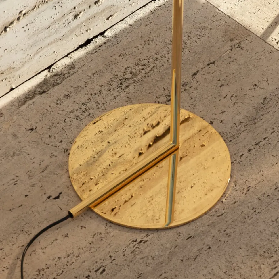 FLOS gulvlampe IC F1 10th Anniversary, gullbelagt, dimbar