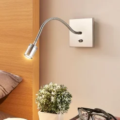 Forkrommet LED-veggleselampe Berfin, LED