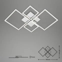 Frame LED-taklampe, CCT, 4 lys, aluminium