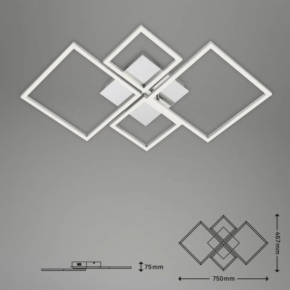 Frame LED-taklampe, CCT, 4 lys, aluminium