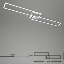 Frame LED-taklampe, fjernkontroll, krom