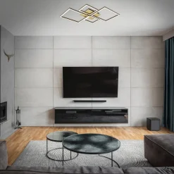 Frame LED-taklampe, gull, dimbar, 4 lyskilder