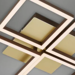 Frame LED-taklampe, gull, dimbar, 4 lyskilder