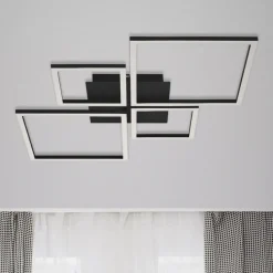 Frame LED-taklampe, step dim, 4 lyskilder svart