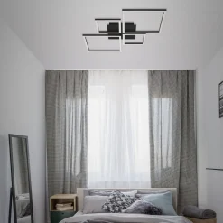 Frame LED-taklampe, step dim, 4 lyskilder svart