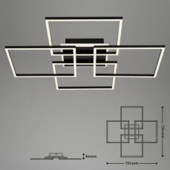 Frame S LED-taklampe, 72,4x72,4 cm, svart