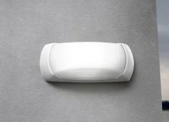 Francy utendørs vegglampe, hvit/opal, GX53 CCT, frontal