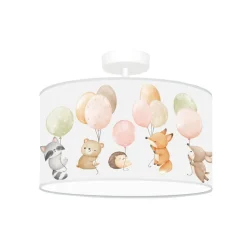 Freddy hengelampe, Ø 35 cm, fargerik, dyr, stoff, E27