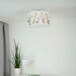 Freddy hengelampe, Ø 35 cm, fargerik, dyr, stoff, E27