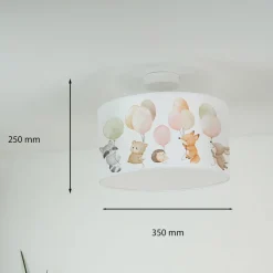 Freddy hengelampe, Ø 35 cm, fargerik, dyr, stoff, E27