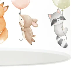 Freddy hengelampe, Ø 35 cm, fargerik, dyr, stoff, E27