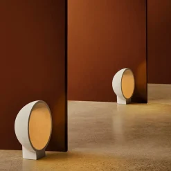 Gaia LED-sokkellampe, grå, betong, høyde 38,8 cm