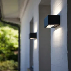 Gemini utendørs LED-vegglampe, 22 cm, 4 000 K, antrasitt