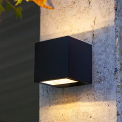 Gemini utendørs LED-vegglampe matt svart 8,8cm