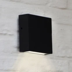 Gemini XF utendørs LED-vegglampe, matt svart