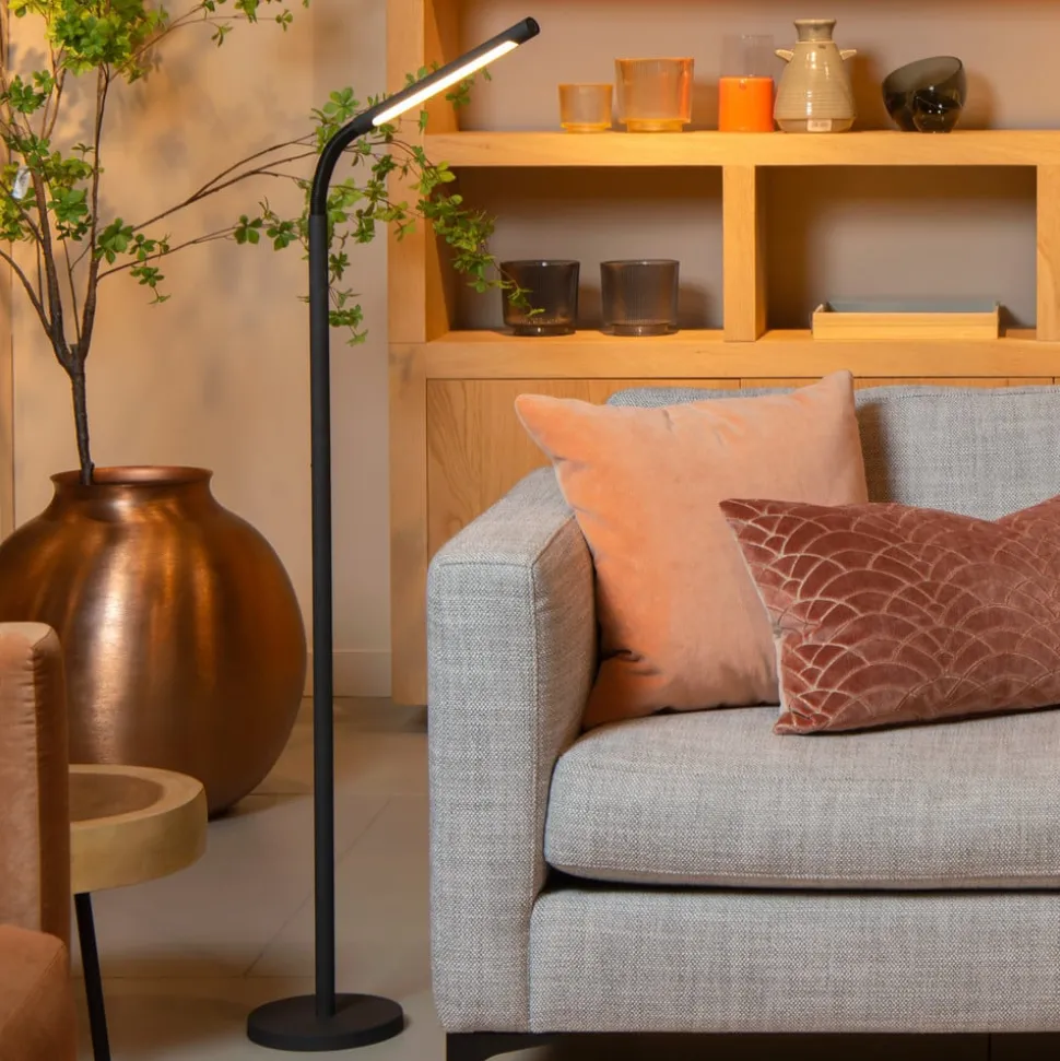 Gilly oppladbar LED-gulvlampe, svart