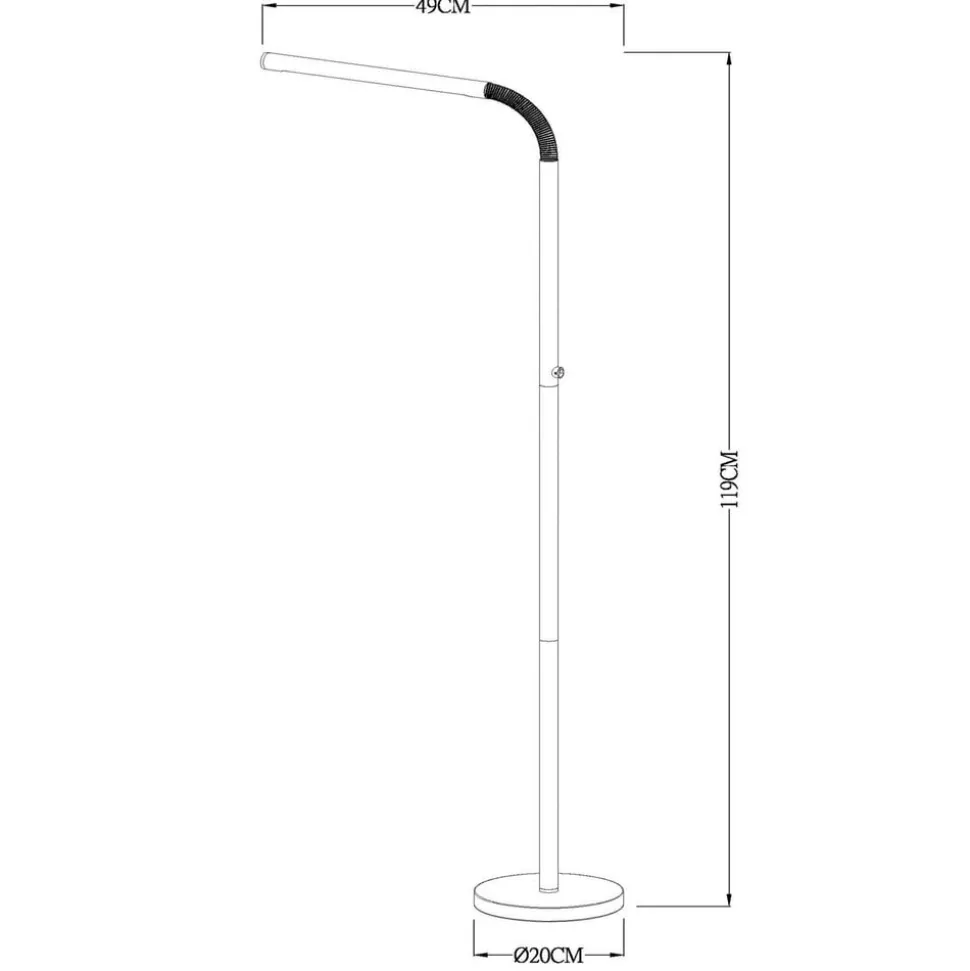 Gilly oppladbar LED-gulvlampe, svart