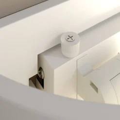 Gipsvegglampe Azriel, hvit halvrund, tre trinn