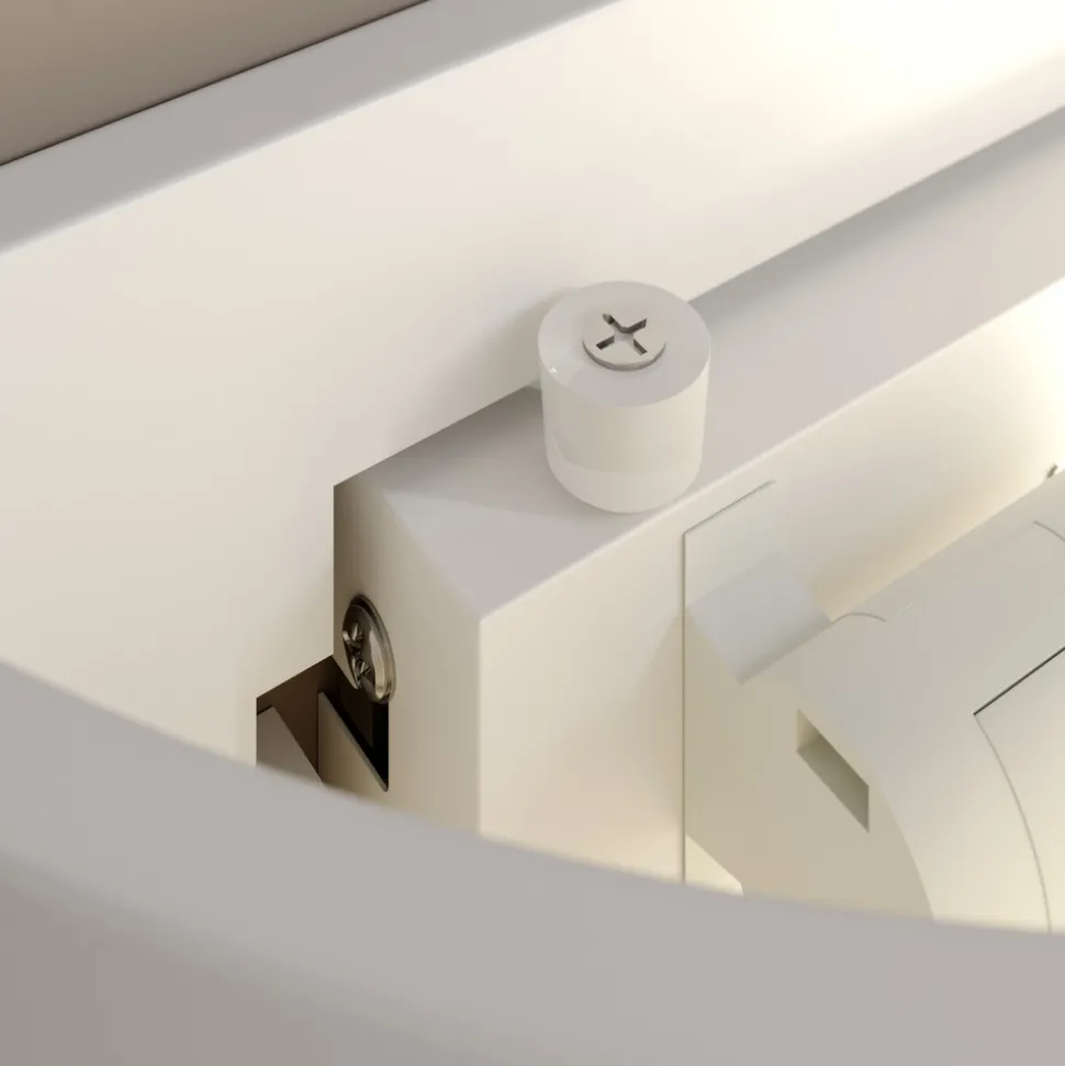 Gipsvegglampe Azriel, hvit halvrund, tre trinn