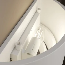 Gipsvegglampe Azriel, hvit halvrund, tre trinn