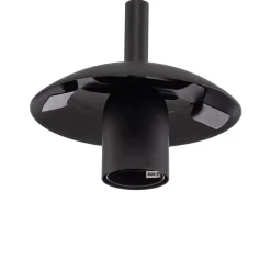 Glass-hengelampe Sol, Ø 35cm svart/klar