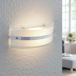 Glass-vegglampe Zinka med LED, 25 cm