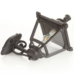 Golia utendørs vegglampe, svart, klar 2 700 K